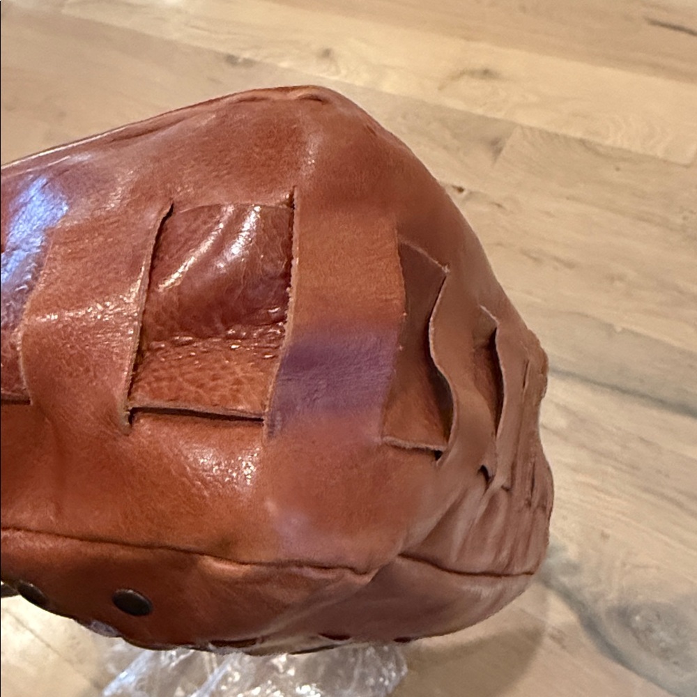 Bed Stu Orchid Studded Woven Leather Satchel Bag - Picture 10 of 14